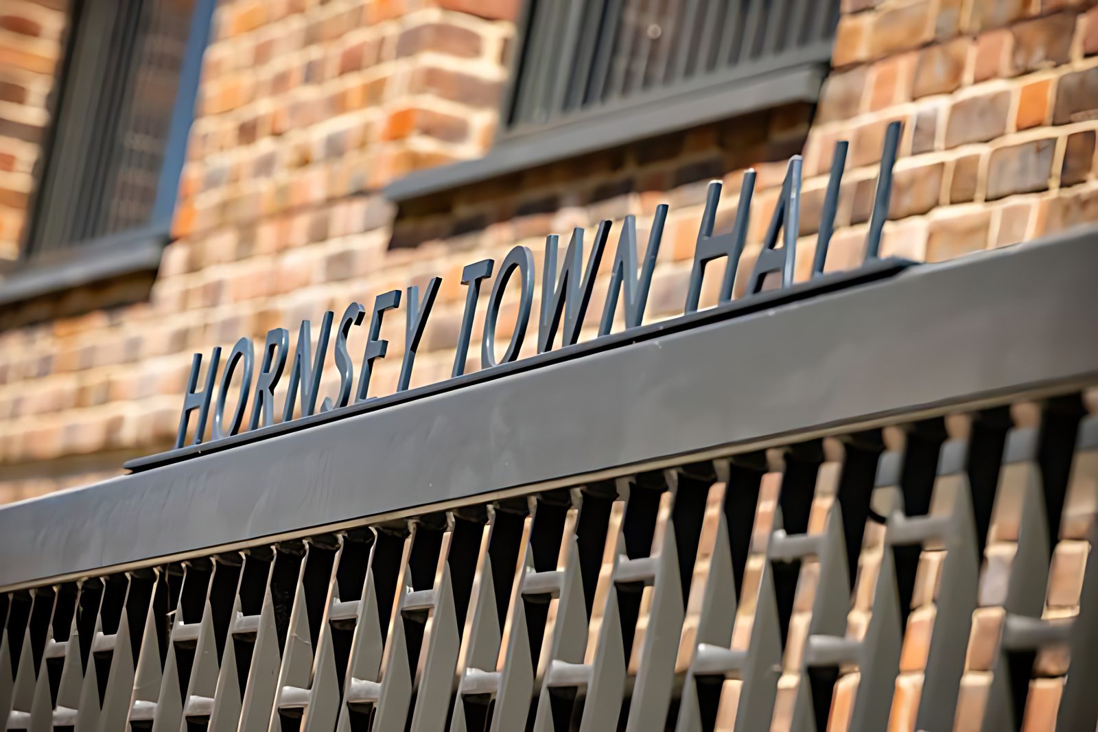 Hornsey Town Hall lettering