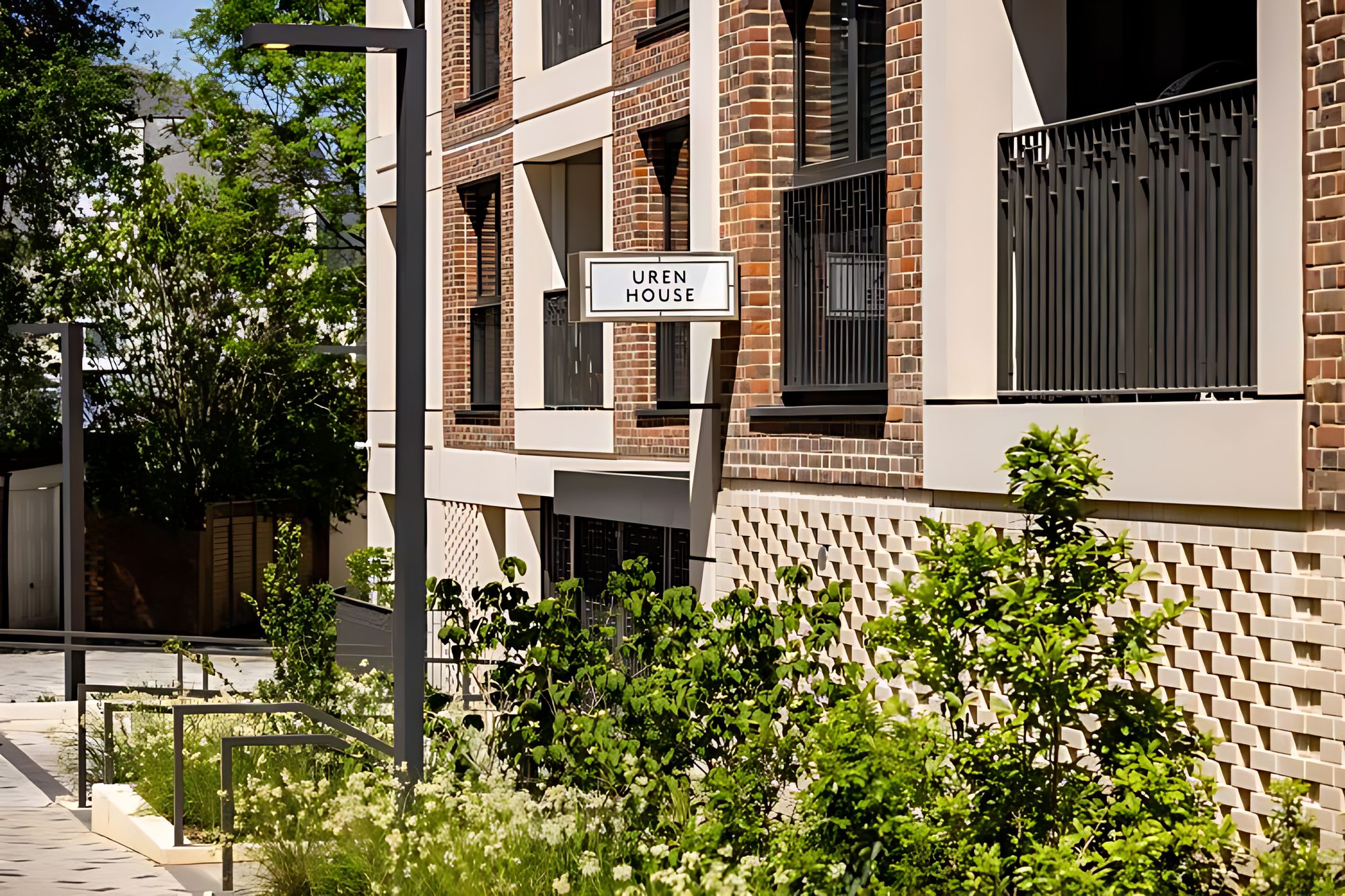 Uren House entrance with planting